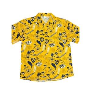 Nashville Predators Jimmy Buffet Margaritaville Button Up Shirt Mens Med Hockey